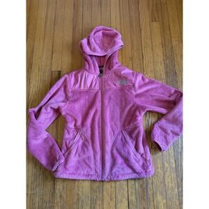 The North Face Jacket Womens Small Pink Soft Fleece Hooded Full Zip Outdoor